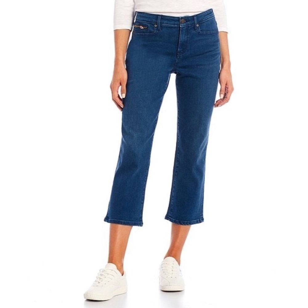 NWT NYDJ Relaxed Straight Piper Capri Crop Jeans - Med Market Medium Wash size 4 - Picture 3 of 13